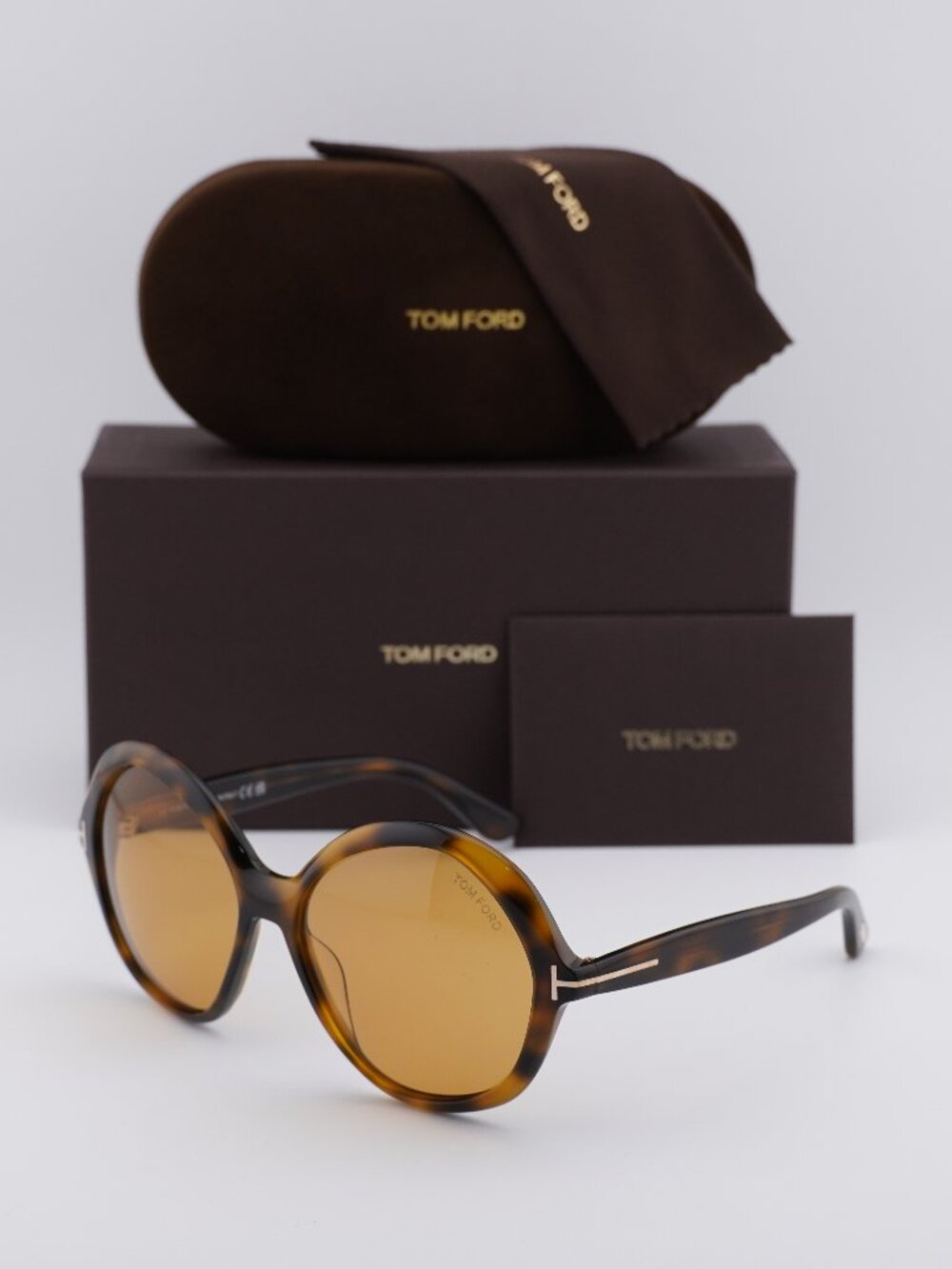 Tom Ford Annabelle-02 FT1282 52E Round Sunglasses - Dark Havana / Brown